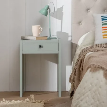Mesita de Noche de Madera DM de Pino Gris 1 Cajón - IXIA (11)