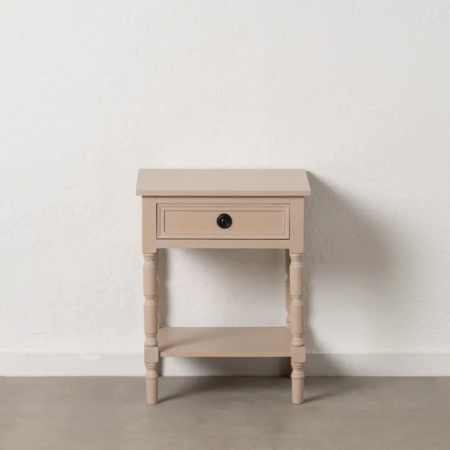 Mesita de Noche de Madera DM de Pino Natural 1 Cajón - IXIA (1)