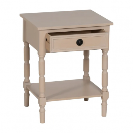 Mesita de Noche de Madera DM de Pino Natural 1 Cajón - IXIA (3)