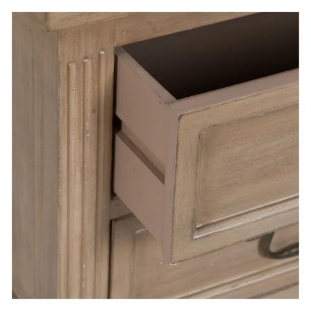 Mesita de Noche de Madera de Abeto 2 Cajones de Estilo Clasico - IXIA (7)