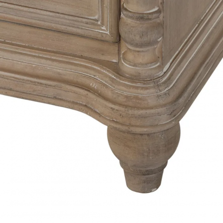 Mesita de Noche de Madera de Abeto de 2 Cajones Estilo Colonial - IXIA (10)