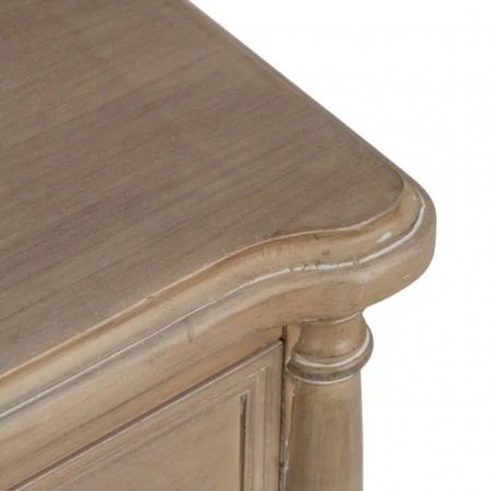 Mesita de Noche de Madera de Abeto de 2 Cajones Estilo Colonial - IXIA (9)