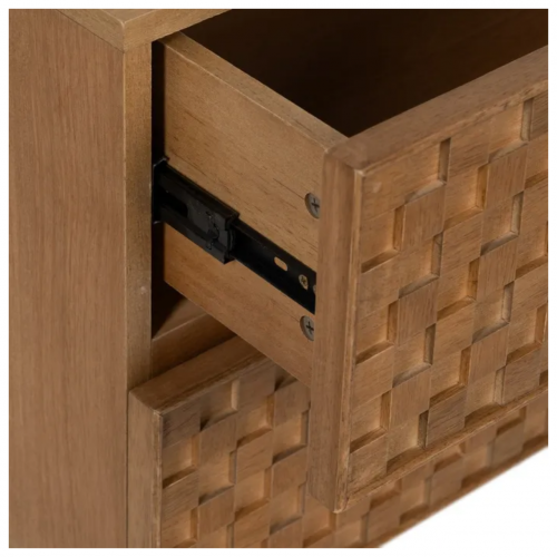 Mesita de Noche de Madera de Fresno DM Natural 2 Cajones - IXIA (5)