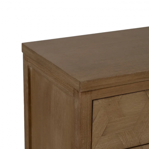 Mesita de Noche de Madera de Paulonia Natural DM 3 Cajones - IXIA (4)