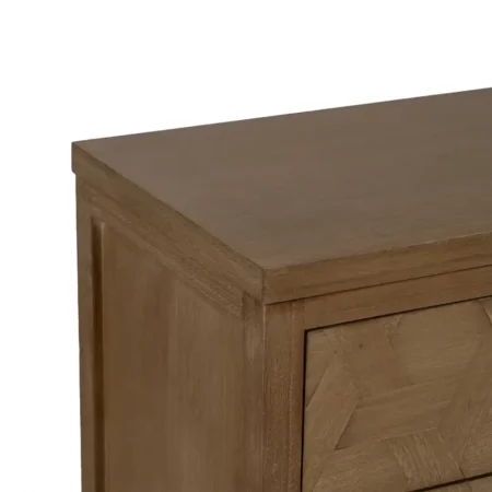 Mesita de Noche de Madera de Paulonia Natural DM 3 Cajones - IXIA (4)