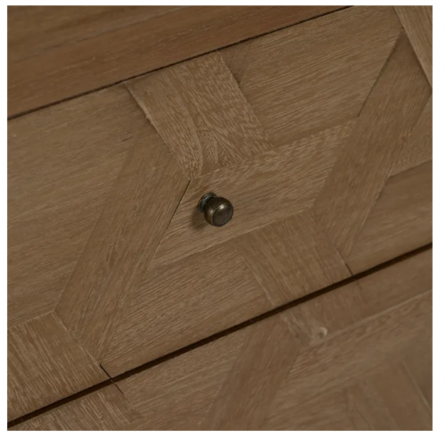 Mesita de Noche de Madera de Paulonia Natural DM 3 Cajones - IXIA (6)