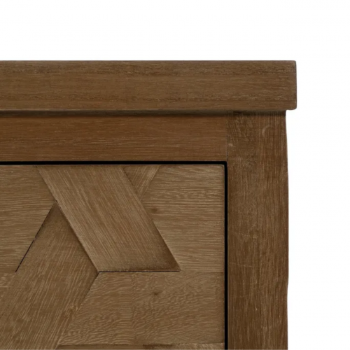 Mesita de Noche de Madera de Paulonia Natural DM 3 Cajones - IXIA (7)