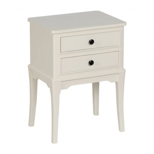 Mesita de Noche de Madera de Pino Blanco 2 Cajones - IXIA (2)