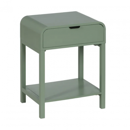 Mesita de Noche de Madera de Pino Verde 1 Cajón - IXIA (2)