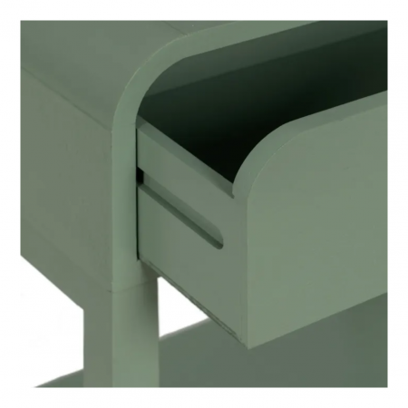 Mesita de Noche de Madera de Pino Verde 1 Cajón - IXIA (6)