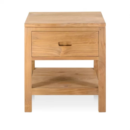 Mesita de Noche de Madera de Teca Teide 1 Cajon 1 Estante - Moycor (3)