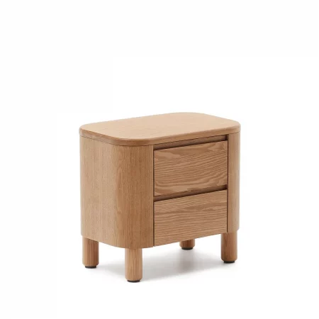 Mesita de noche Salaya de madera contrachapada de fresno FSC Mix Credit 55 x 50 cm-2