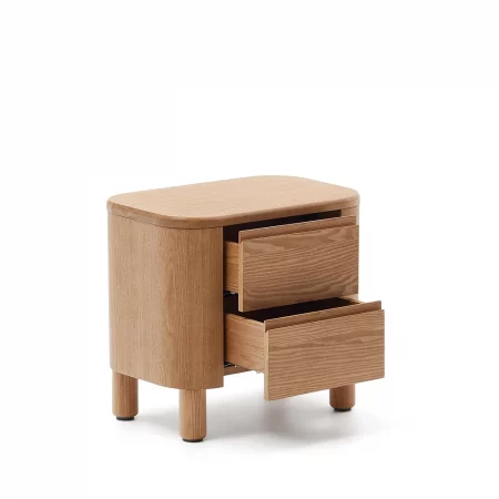 Mesita de noche Salaya de madera contrachapada de fresno FSC Mix Credit 55 x 50 cm-3