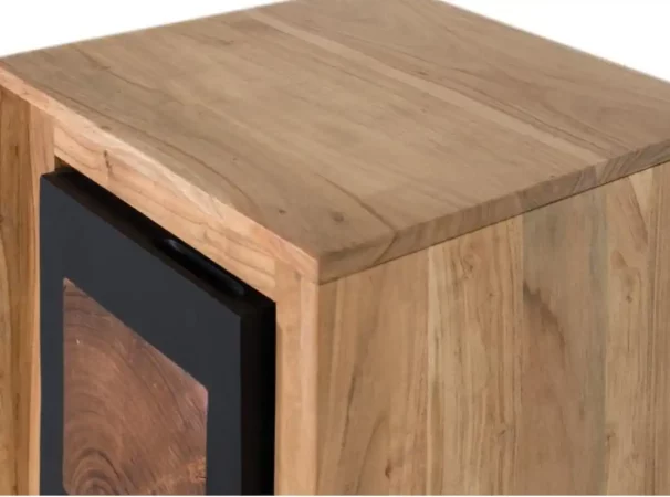 Mesita de noche de madera maciza de mango - 40x40x51 cm-MOVIL (5)