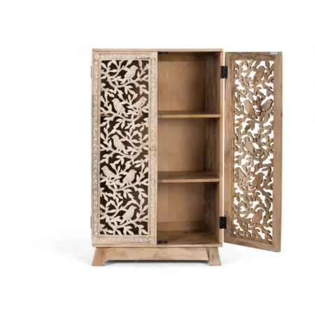 Mueble Auxiliar Madera Mango Acabado NAtural y 2 Puertas 70x34x115 Cm - Giner y Colomer (5)