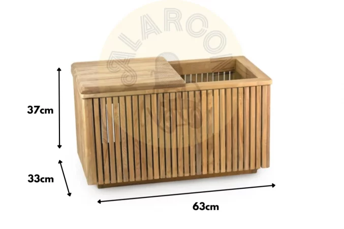 Mueble Auxiliar Madera Teca con Almacenaje 63x33x37 Cm - Moycor (1)