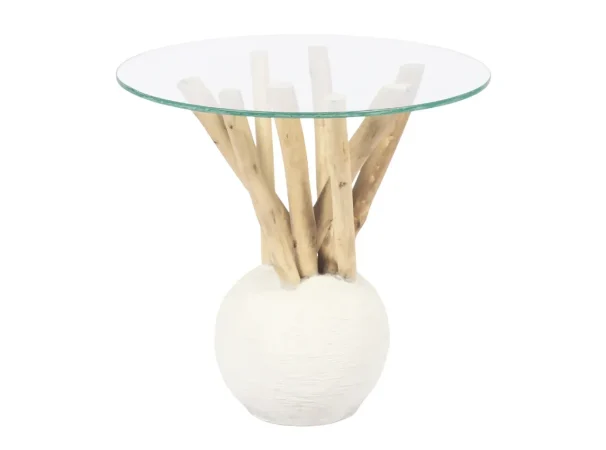 Mueble Auxiliar Madera de Dolken y Cristal 40Dx48 Cm - Imori (2)