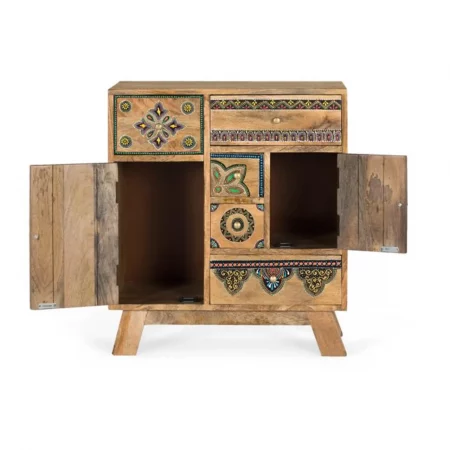 Mueble Auxiliar de Madera Maciza de Mango y MDF con 5 Cajones y 2 Puertas - Giner y Colomer (2)