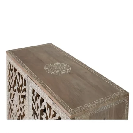 Mueble Auxiliar de Madera de Mango con Detallado Artístico y 2 Puertas - Giner y Colomer (4)