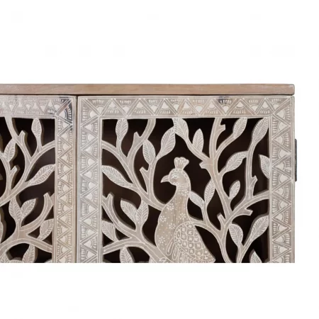Mueble Auxiliar de Madera de Mango con Detallado Artístico y 2 Puertas - Giner y Colomer (5)