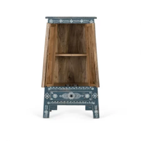 Mueble Auxiliar de Madera de Mango y MDF 2 Puertas 1 Cajón Pintado Artesanal - Giner y Colomer (3)