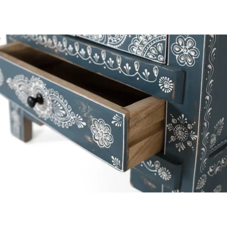 Mueble Auxiliar de Madera de Mango y MDF 2 Puertas 1 Cajón Pintado Artesanal - Giner y Colomer (4)