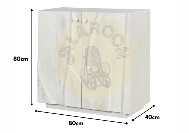 Mueble Auxiliares 2P Musim Madera de Mango 80x40x80 Cm - Imori (1)