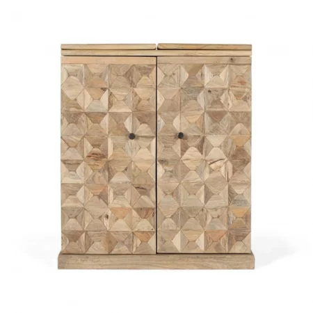 Mueble Bar Madera Mango Natural 90180x52x104 Cm - Giner y Colomer (1)