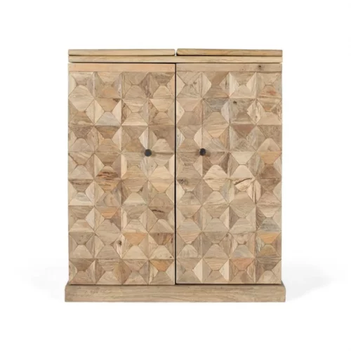 Mueble Bar Madera Mango Natural 90180x52x104 Cm - Giner y Colomer (1)