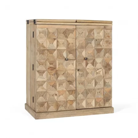 Mueble Bar Madera Mango Natural 90180x52x104 Cm - Giner y Colomer (7)