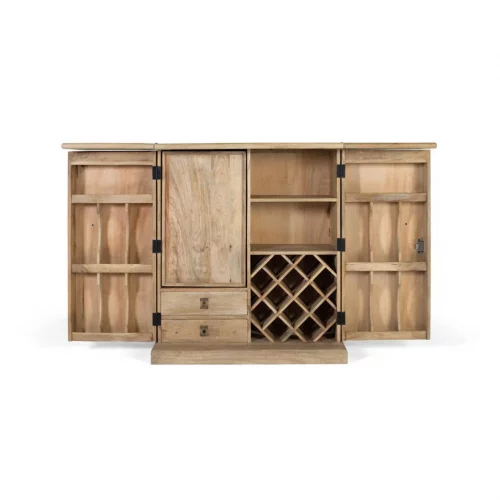 Mueble Bar Madera Mango Natural 90180x52x104 Cm - Giner y Colomer (8)
