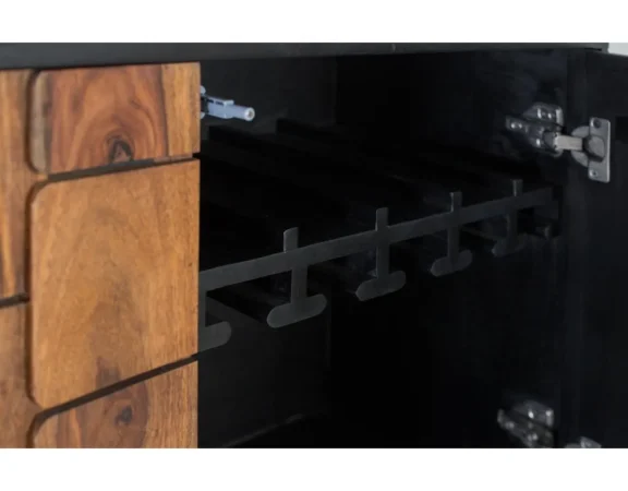 Mueble Bar Madera Mango Wengue y Nogal 108x40x129 Cm - Giner y Colomer (6)