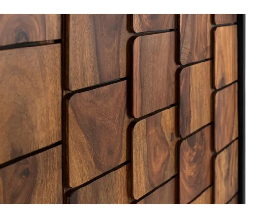 Mueble Bar Madera Mango Wengue y Nogal 108x40x129 Cm - Giner y Colomer (7)