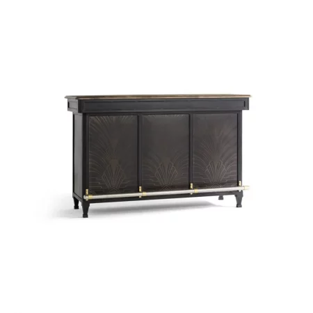 Mueble Bar Madera de Mango y Metal Negro 173x68x110 Cm - Giner y Colomer (6)