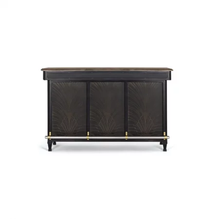 Mueble Bar Madera de Mango y Metal Negro 173x68x110 Cm - Giner y Colomer (8)