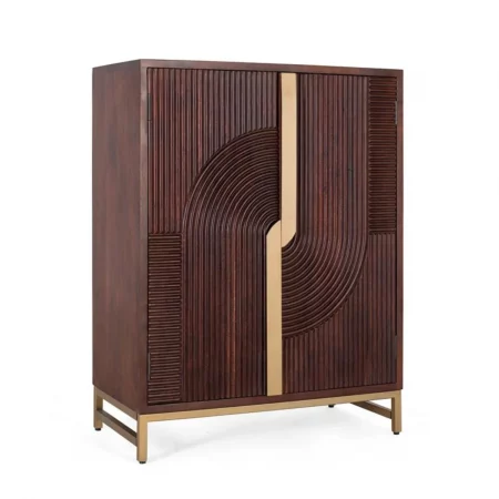 Mueble Bar con 2 Puertas Madera de Mango Maciza 91x46x120 Cm - Giner y Colomer (4)