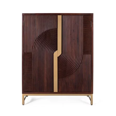 Mueble Bar con 2 Puertas Madera de Mango Maciza 91x46x120 Cm - Giner y Colomer (5)
