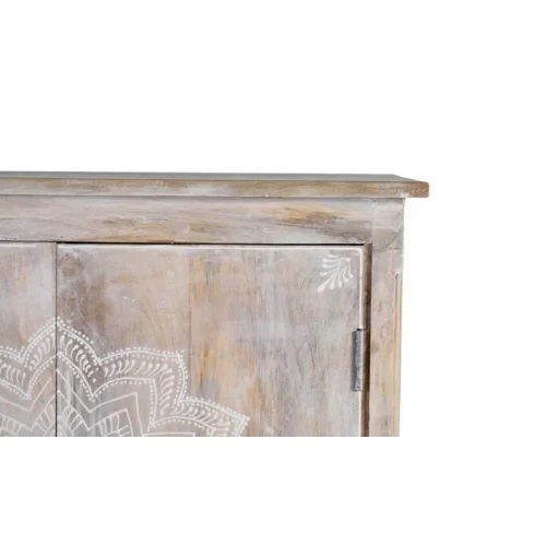 Mueble Botellero Madera Mango Decapado Natural Pintado a Mano 80x40x90 Cm - Giner y Colomer (1)