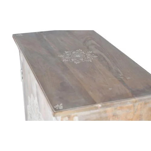 Mueble Botellero Madera Mango Decapado Natural Pintado a Mano 80x40x90 Cm - Giner y Colomer (5)