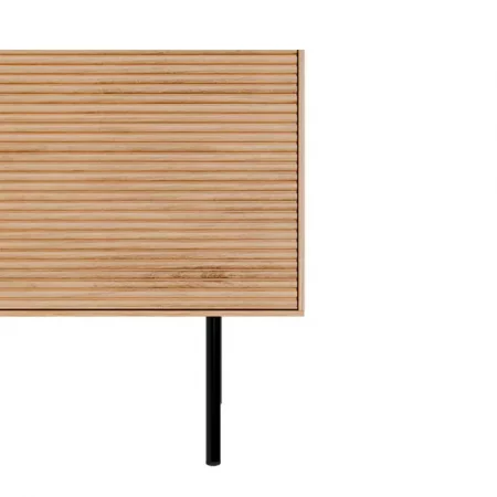 Mueble T.V Tulsa Chapa Roble 2 Puertas Madera + 1 Puerta Cristal Patas de Metal - Somcasa (8)