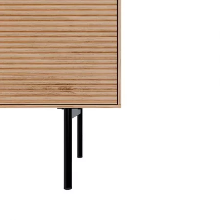 Mueble T.V Tulsa de Chapa Roble 2 Puertas Madera + 2 Cajones + 1 Estante Patas Metal - SomCasa (8)