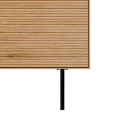 Mueble T.V Tulsa de Chapa Roble 2 Puertas de Madera + 1 Puerta Cristal y Patas Metal - SomCasa (6)