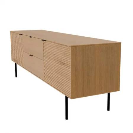 Mueble T.V. Chapa Roble 2 Puertas Madera + 2 Cajones Patas Metal Mod. TULSA 160x40x53 - Somcasa (1)