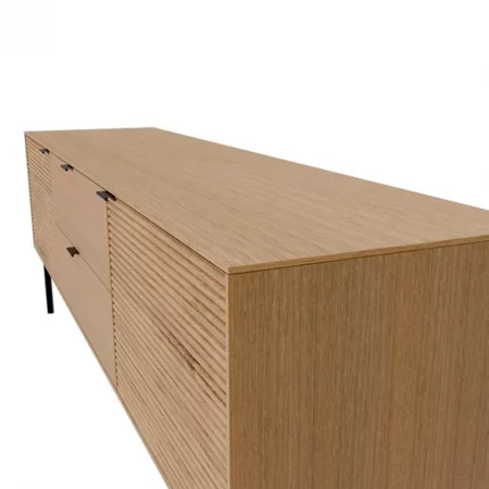 Mueble T.V. Chapa Roble 2 Puertas Madera + 2 Cajones Patas Metal Mod. TULSA 160x40x53 - Somcasa (6)
