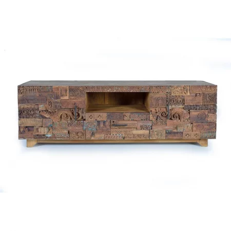 Mueble TV 2 Puertas + 1 Cajón Madera Mango 180x50x60 Cm - Giner y Colomer (1)