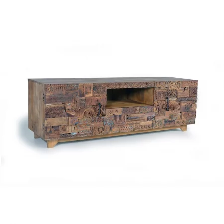 Mueble TV 2 Puertas + 1 Cajón Madera Mango 180x50x60 Cm - Giner y Colomer (2)