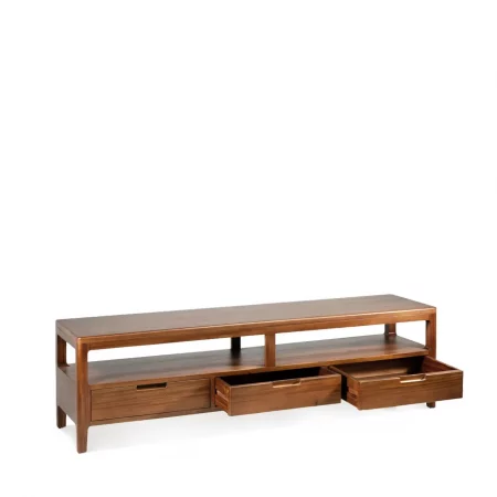 Mueble TV 3 Cajones Madera Caoba Colección Oporto 160x40x45 Cm - Moycor (1)