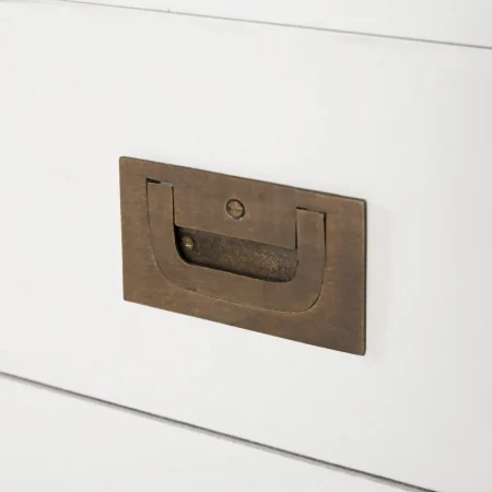 Mueble TV Blanco 3 Cajones + 1 Hueco Madera Mindi Colección Everest 125x40x50 Cm - Moycor (3)