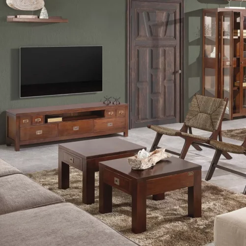 Mueble TV Flamingo de Madera de Caoba 7 Cajones y 1 Hueco - Moycor (5)