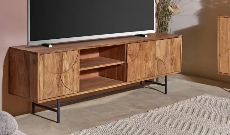 Mueble TV Jafari Madera de Acacia Metal 175x40x60 Cm - Imori (3)
